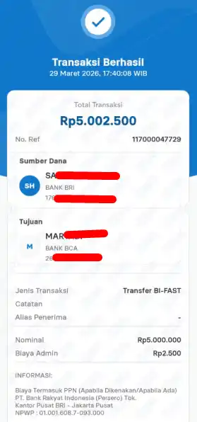 Bukti Transfer