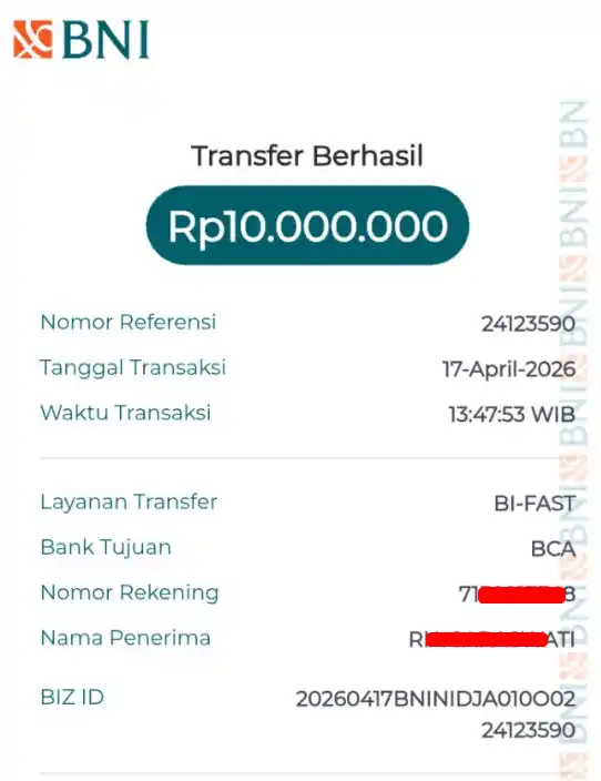 Bukti Transfer