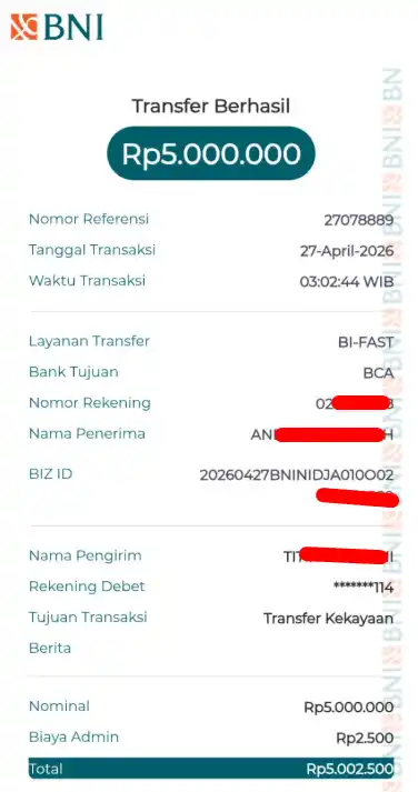Bukti Transfer