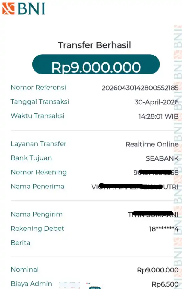 Bukti Transfer