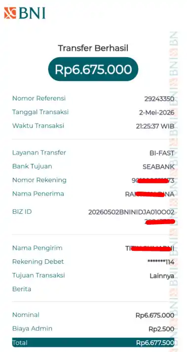 Bukti Transfer