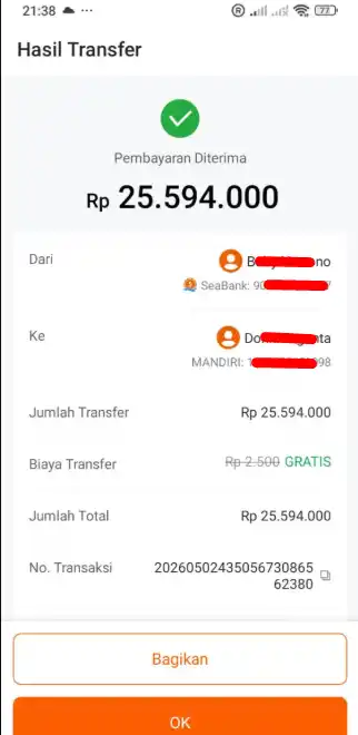 Bukti Transfer