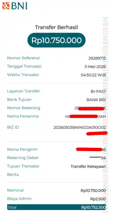 Bukti Transfer