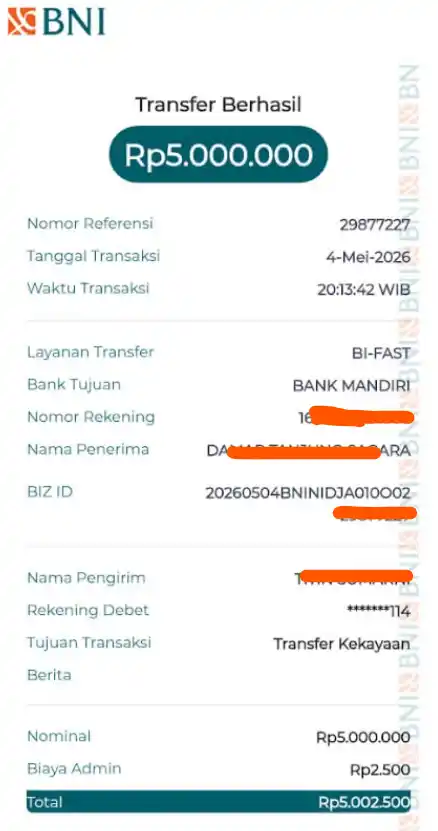 Bukti Transfer