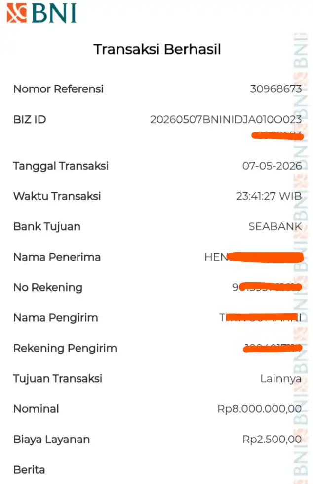 Bukti Transfer