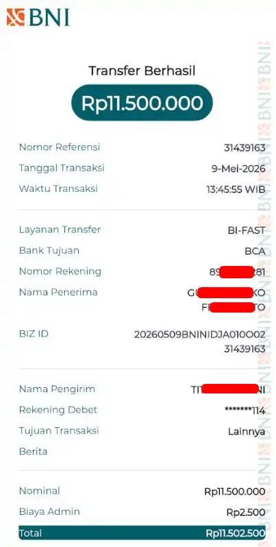 Bukti Transfer