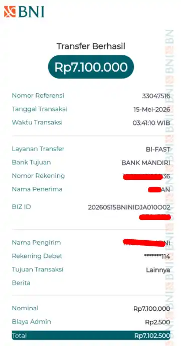 Bukti Transfer