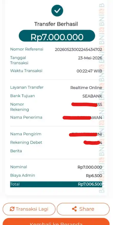 Bukti Transfer