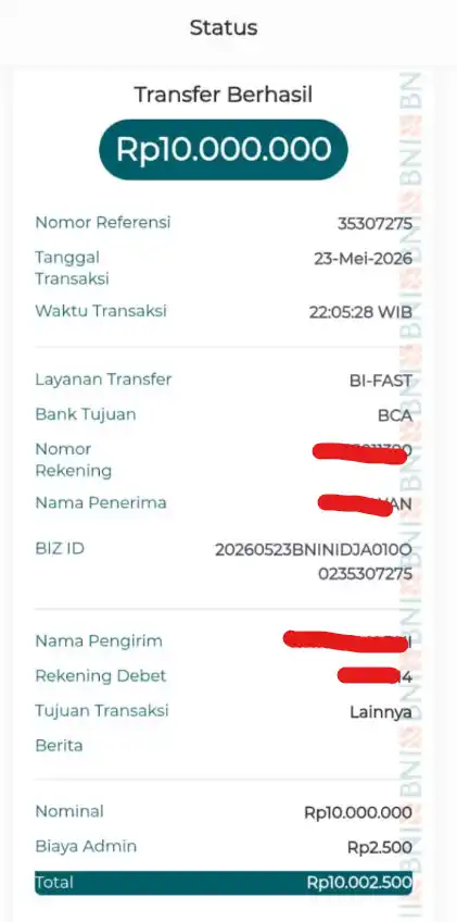 Bukti Transfer
