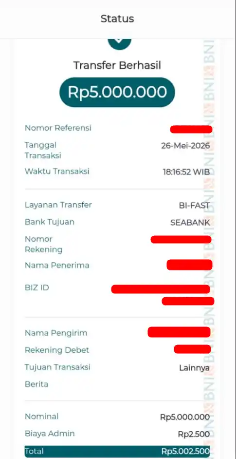 Bukti Transfer