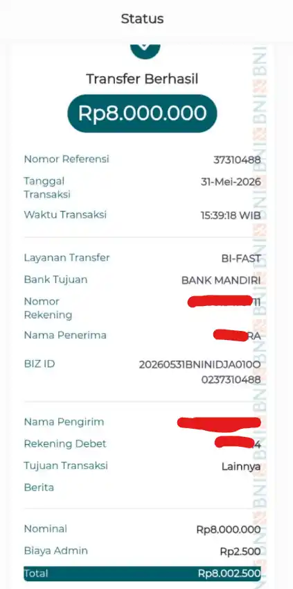 Bukti Transfer