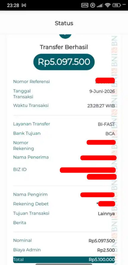 Bukti Transfer