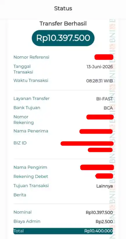 Bukti Transfer