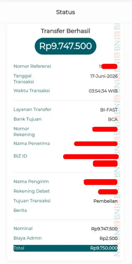 Bukti Transfer