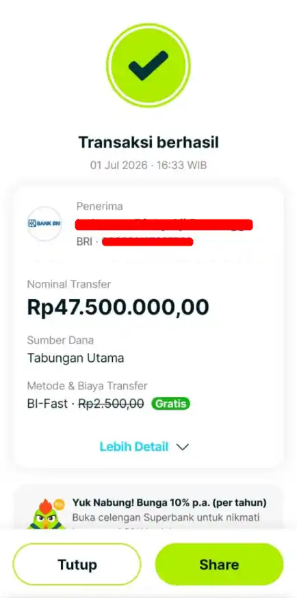 Bukti Transfer