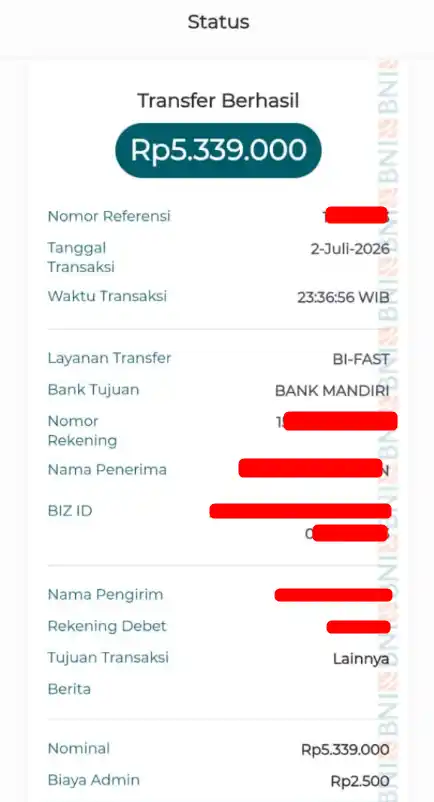 Bukti Transfer