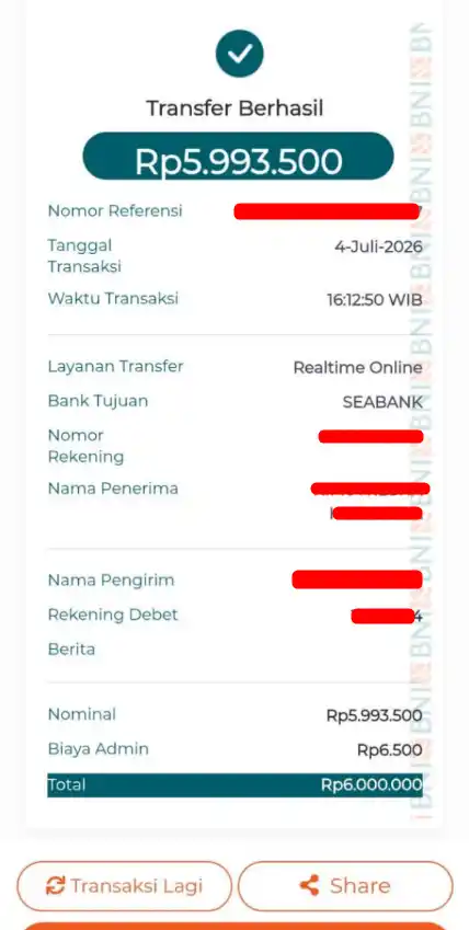 Bukti Transfer