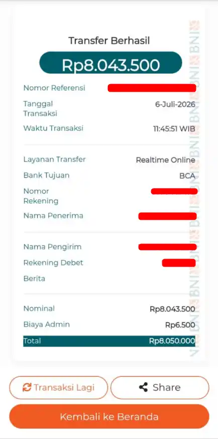 Bukti Transfer