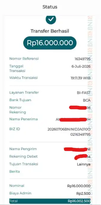 Bukti Transfer