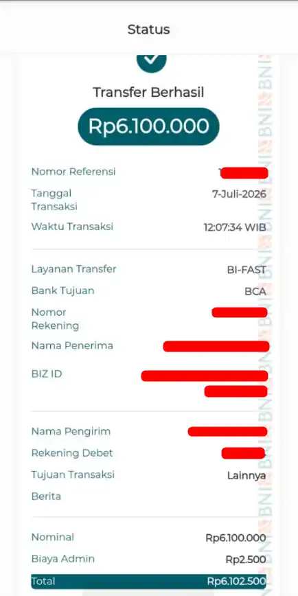 Bukti Transfer