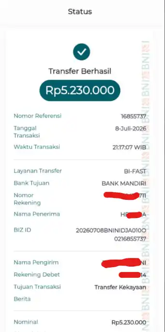 Bukti Transfer