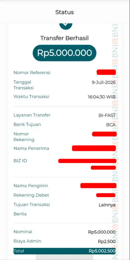 Bukti Transfer