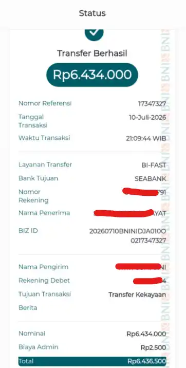Bukti Transfer