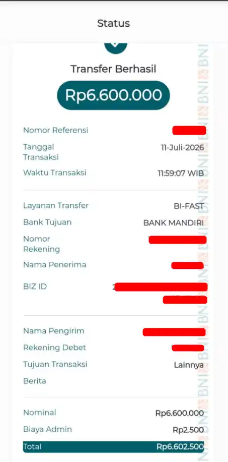 Bukti Transfer