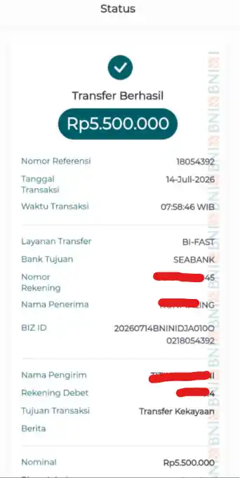 Bukti Transfer