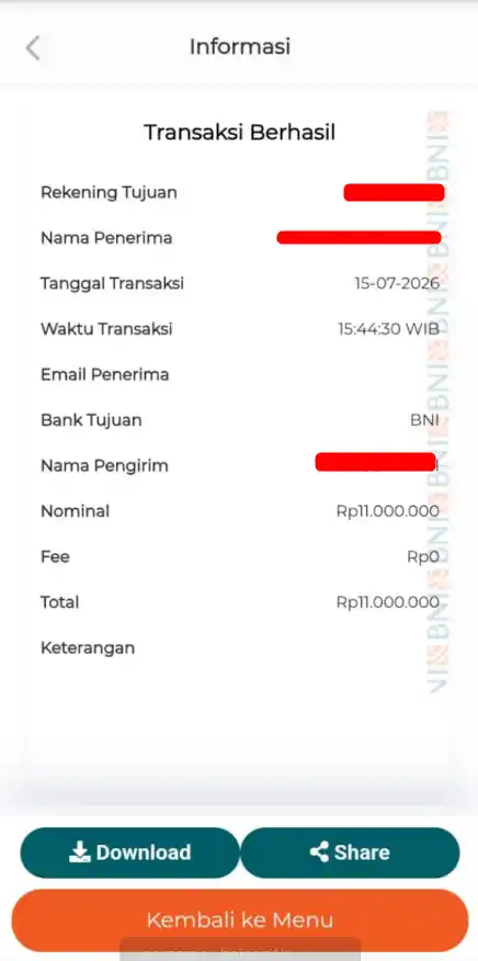 Bukti Transfer