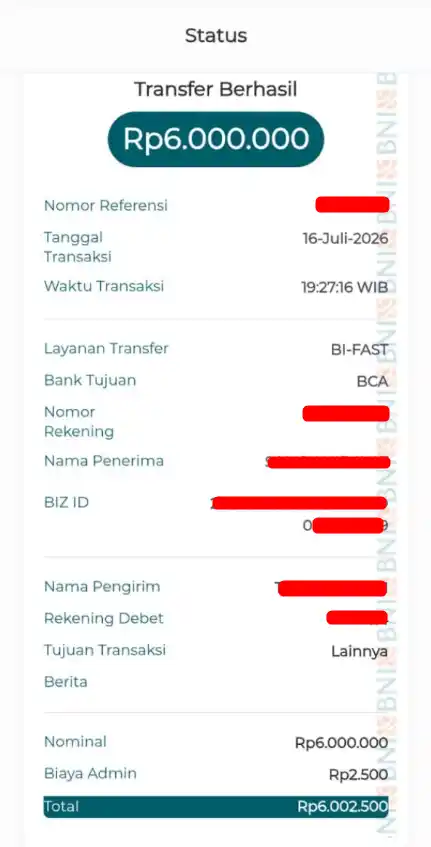 Bukti Transfer