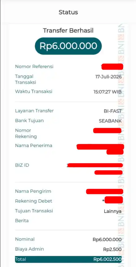 Bukti Transfer