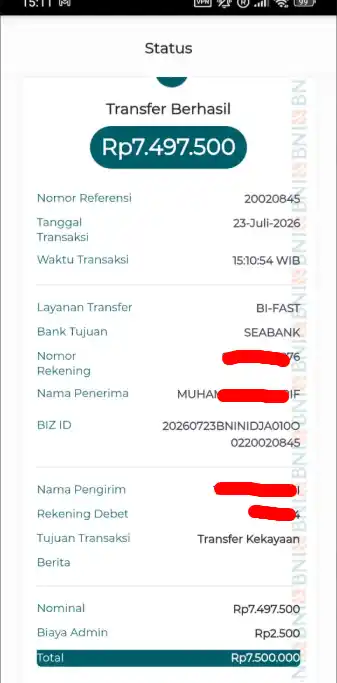 Bukti Transfer