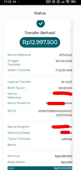 Bukti Transfer