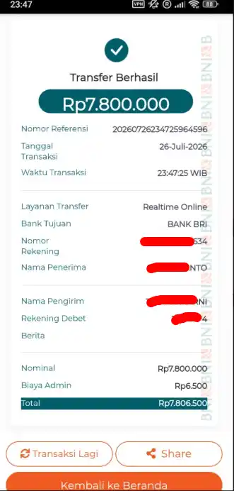 Bukti Transfer