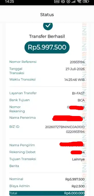 Bukti Transfer