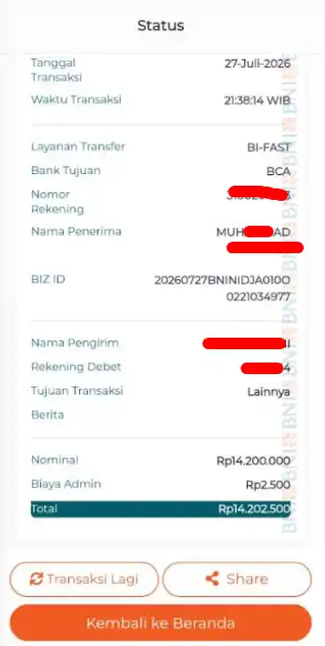 Bukti Transfer