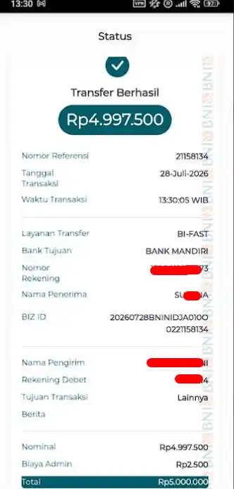 Bukti Transfer