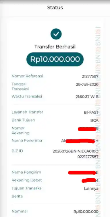 Bukti Transfer