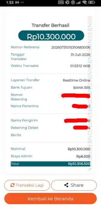 Bukti Transfer
