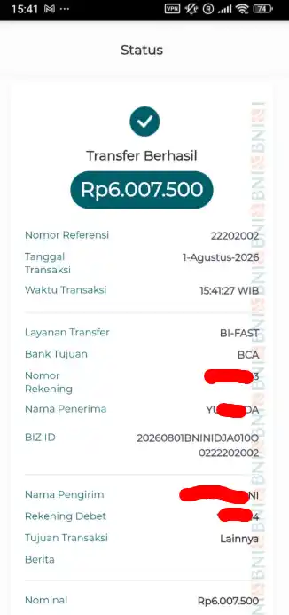 Bukti Transfer